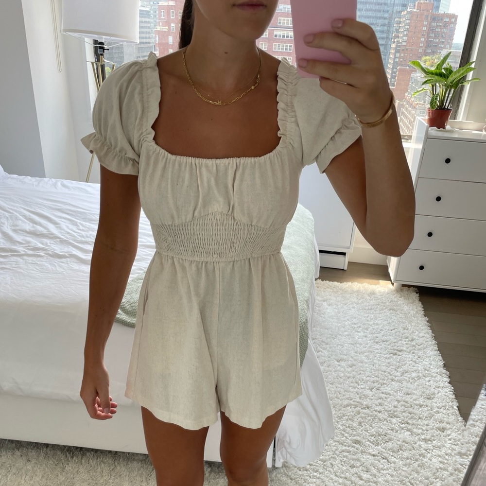 Princess Polly Beige Romper
